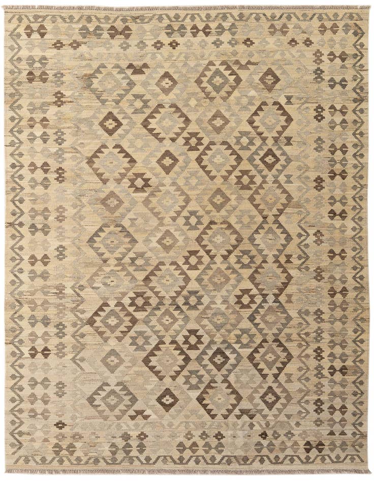 Detail image of 6' 10 x 9' 11 Hand Woven Kilim Maymana Wool Rug