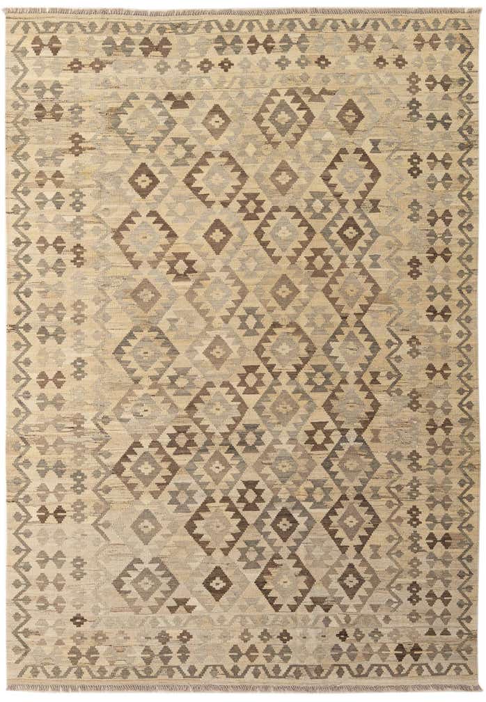 6' 10 x 9' 11 Hand Woven Kilim Maymana Wool Rug