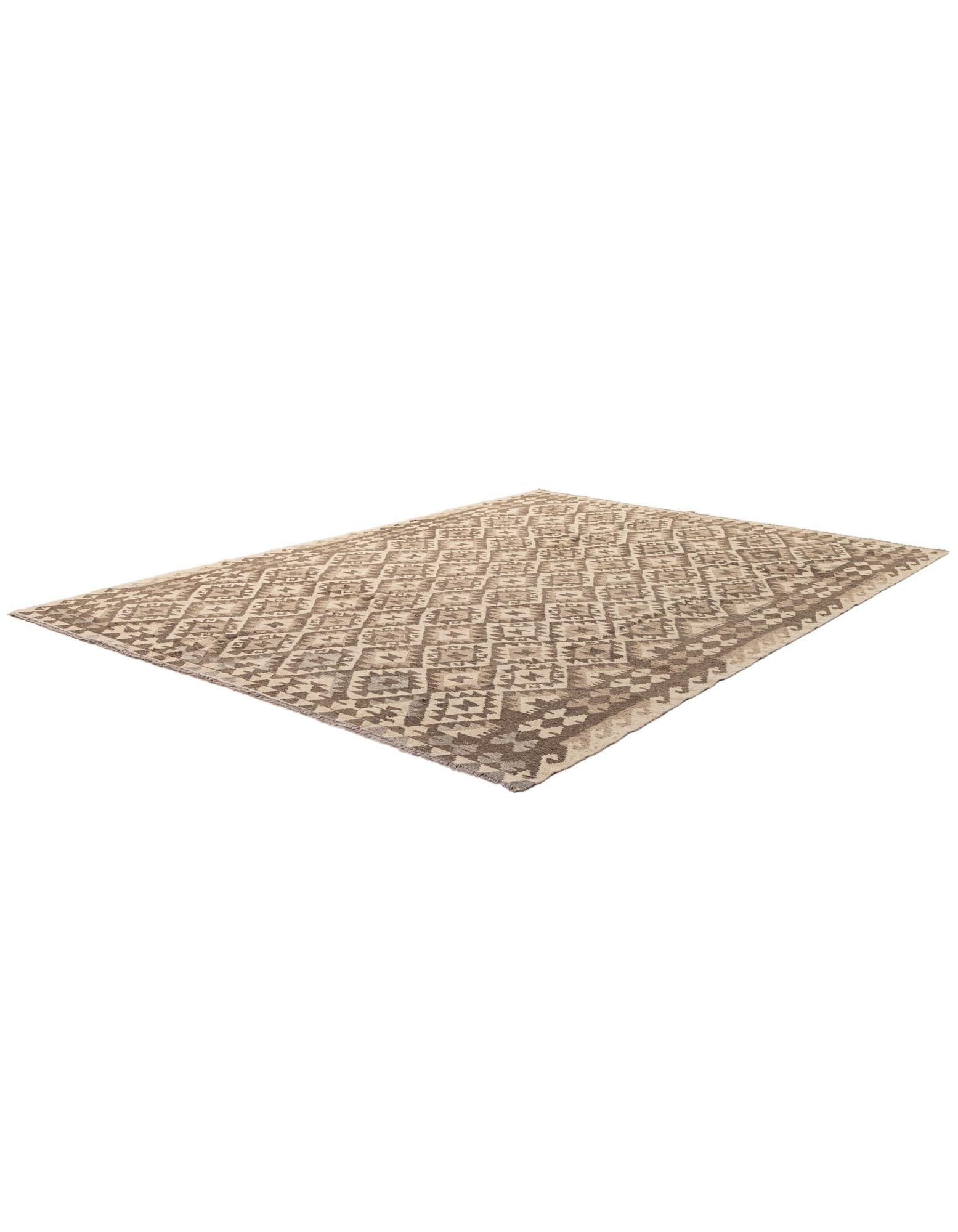6' 11 x 9' 9 Hand Woven Kilim Maymana Wool Rug