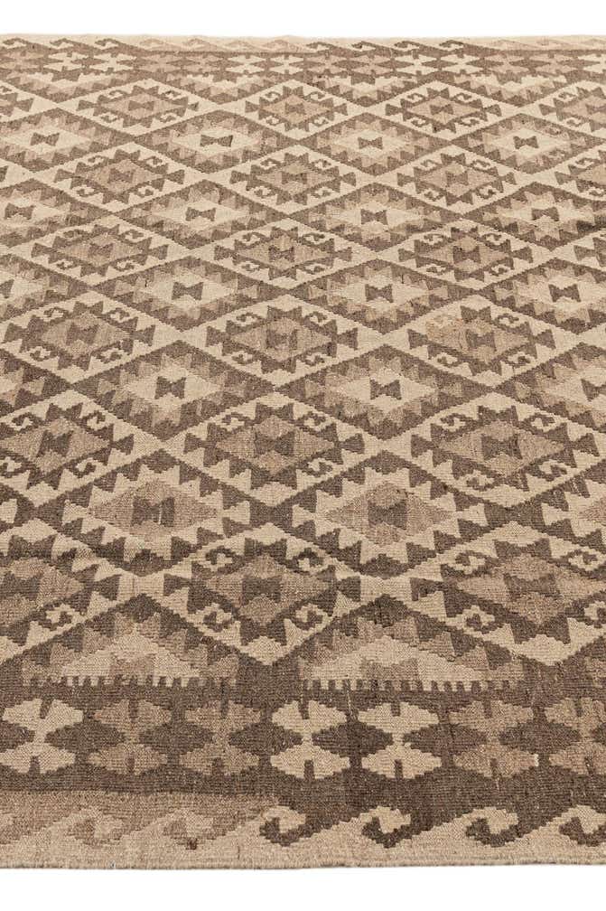 6' 11 x 9' 9 Hand Woven Kilim Maymana Wool Rug