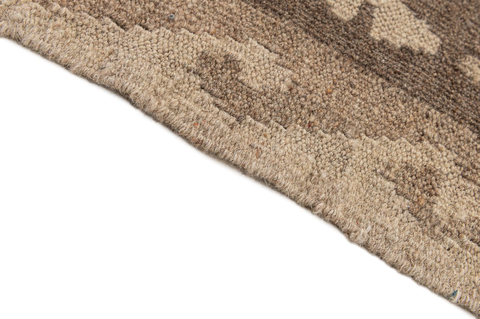 6' 11 x 9' 9 Hand Woven Kilim Maymana Wool Rug