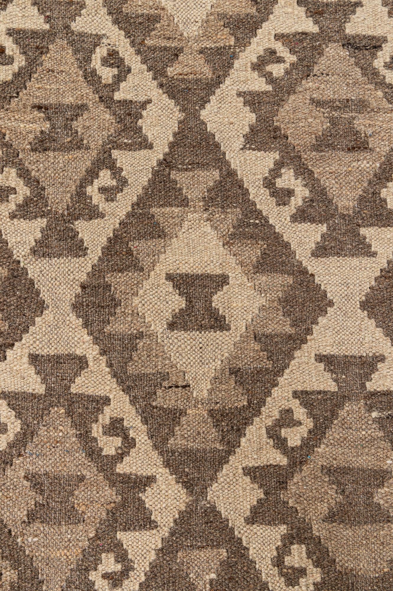 6' 11 x 9' 9 Hand Woven Kilim Maymana Wool Rug