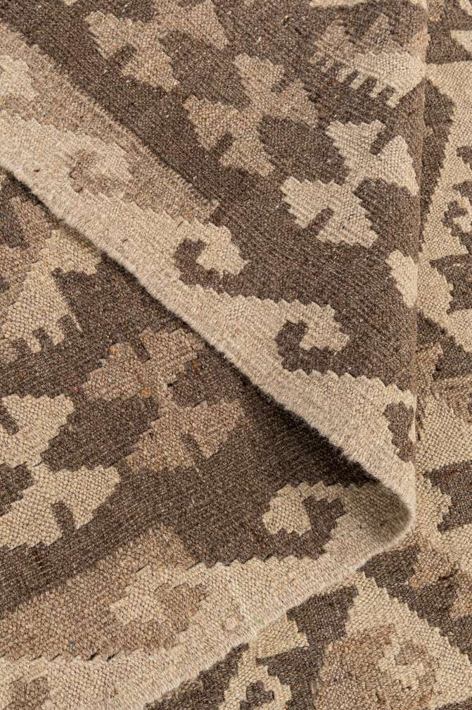 6' 11 x 9' 9 Hand Woven Kilim Maymana Wool Rug