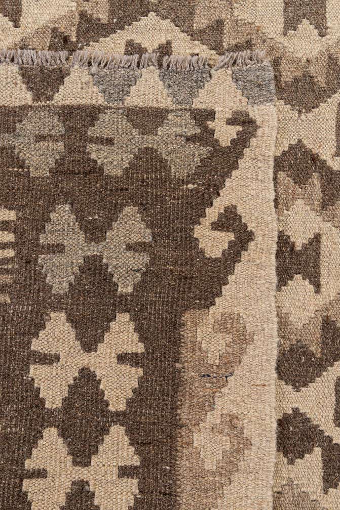 6' 11 x 9' 9 Hand Woven Kilim Maymana Wool Rug