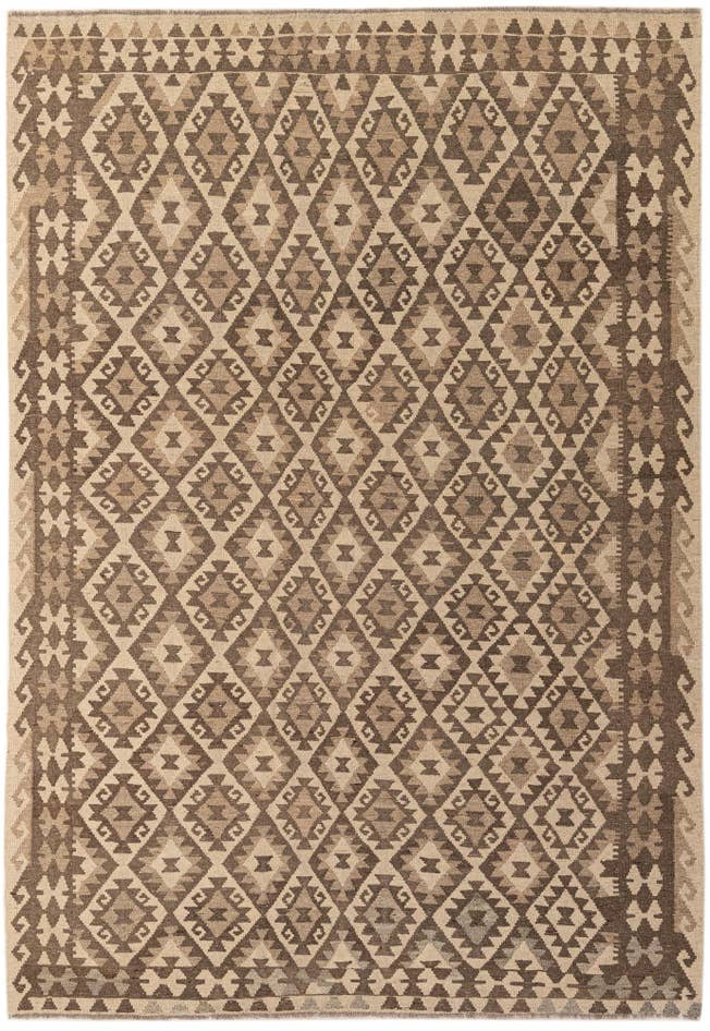 Detail image of 6' 11 x 9' 9 Hand Woven Kilim Maymana Wool Rug