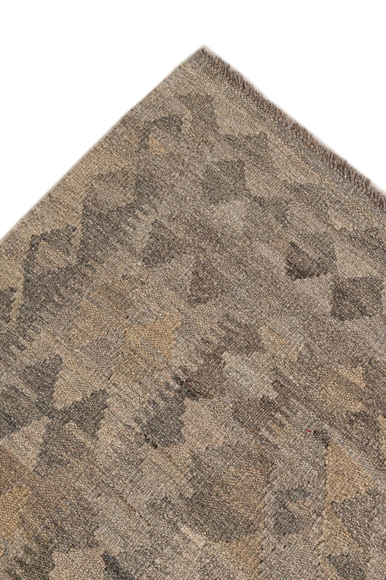 6' 10 x 9' 10 Hand Woven Kilim Maymana Wool Rug