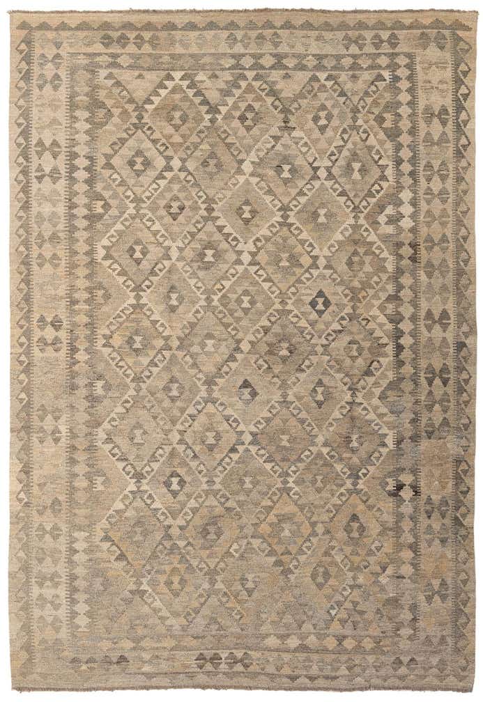 6' 10 x 9' 10 Hand Woven Kilim Maymana Wool Rug
