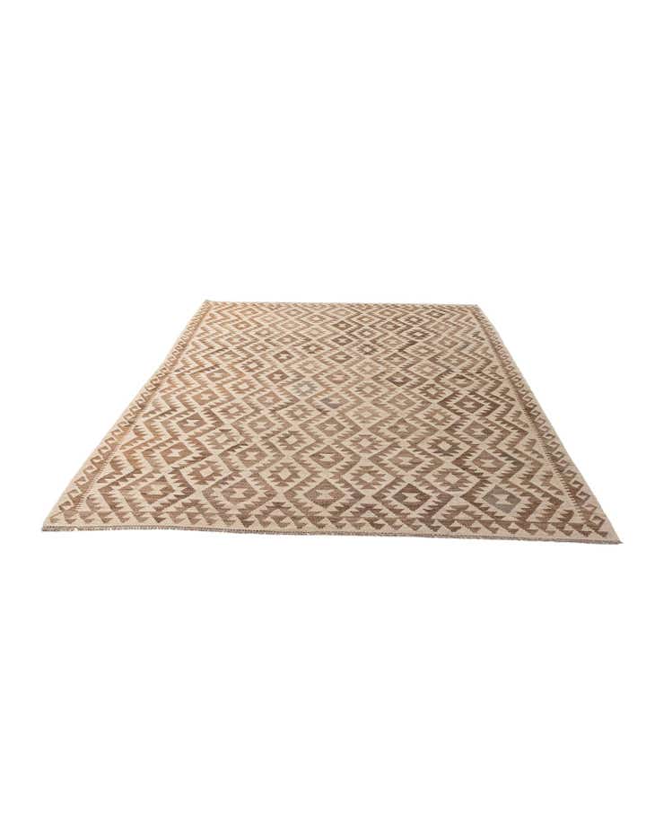7' 1 x 9' 8 Hand Woven Kilim Maymana Wool Rug