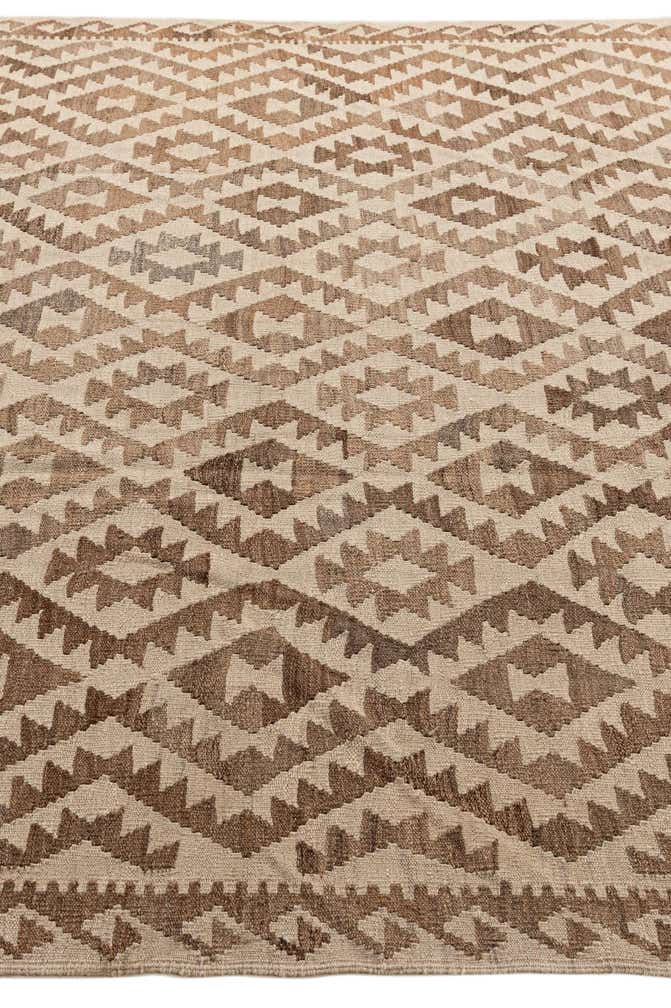 7' 1 x 9' 8 Hand Woven Kilim Maymana Wool Rug