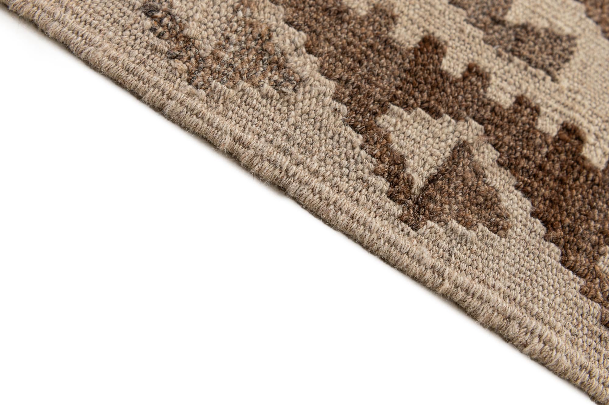 7' 1 x 9' 8 Hand Woven Kilim Maymana Wool Rug
