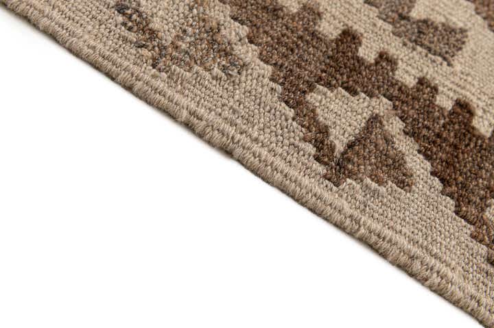 7' 1 x 9' 8 Hand Woven Kilim Maymana Wool Rug