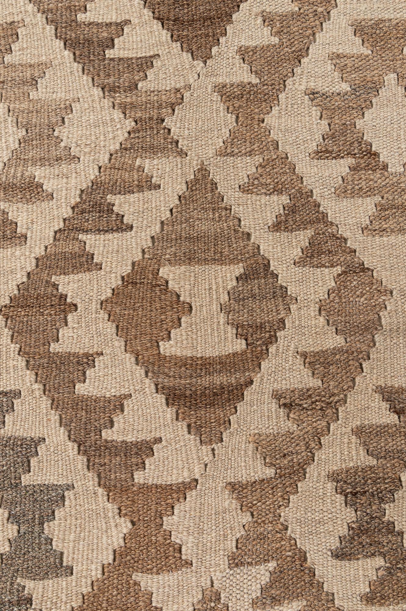 7' 1 x 9' 8 Hand Woven Kilim Maymana Wool Rug