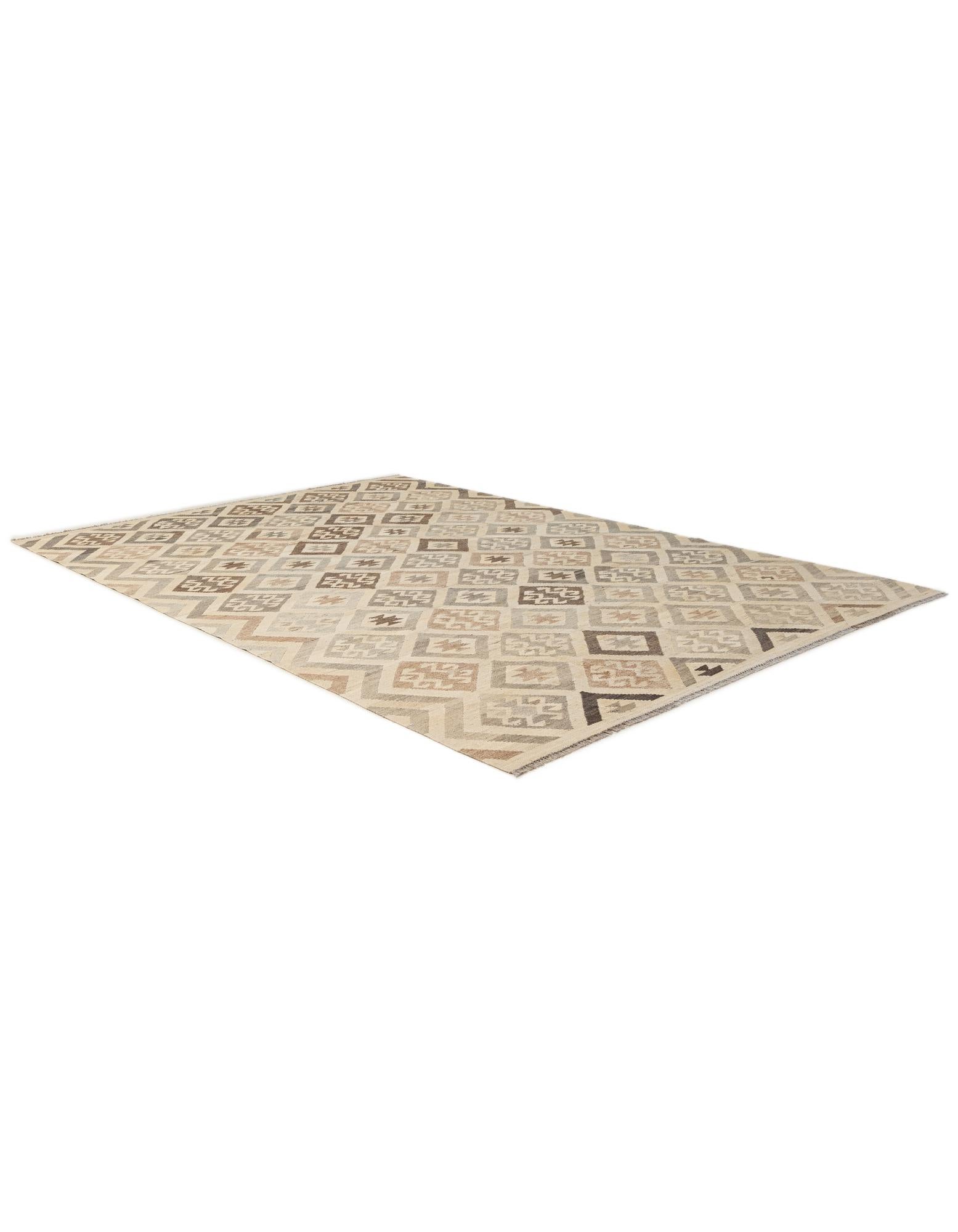 6' 9 x 9' 9 Hand Woven Kilim Maymana Wool Rug