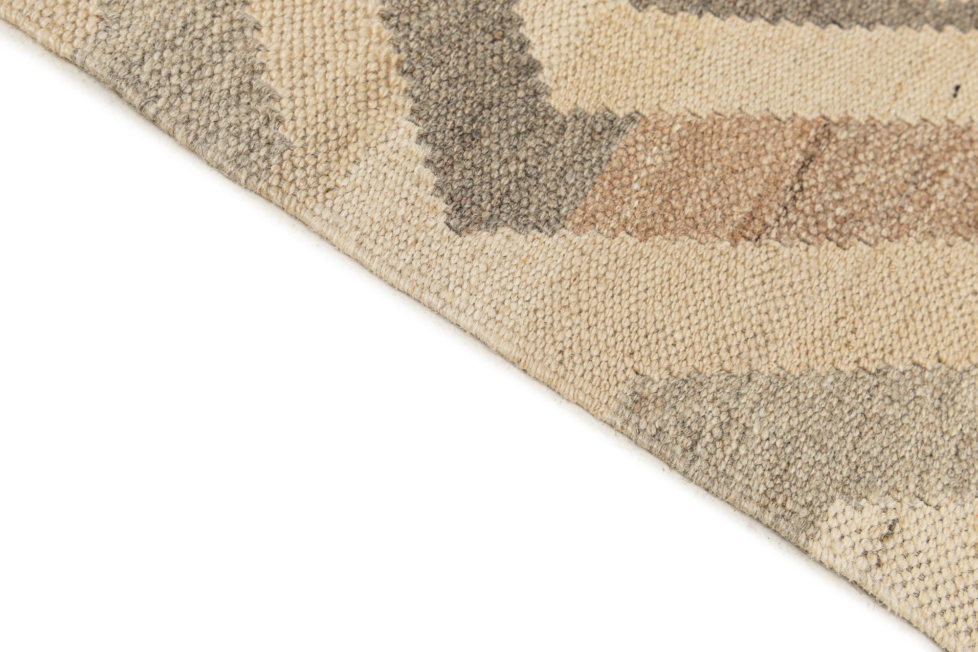6' 9 x 9' 9 Hand Woven Kilim Maymana Wool Rug