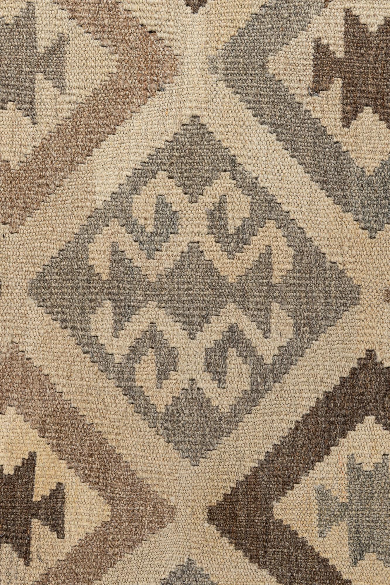 6' 9 x 9' 9 Hand Woven Kilim Maymana Wool Rug
