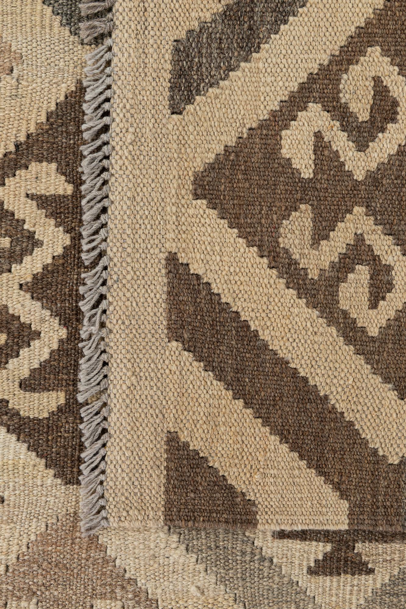 6' 9 x 9' 9 Hand Woven Kilim Maymana Wool Rug