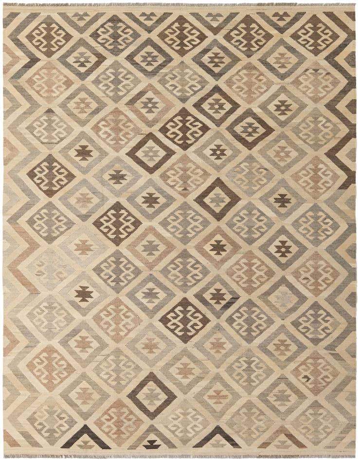 Detail image of 6' 9 x 9' 9 Hand Woven Kilim Maymana Wool Rug
