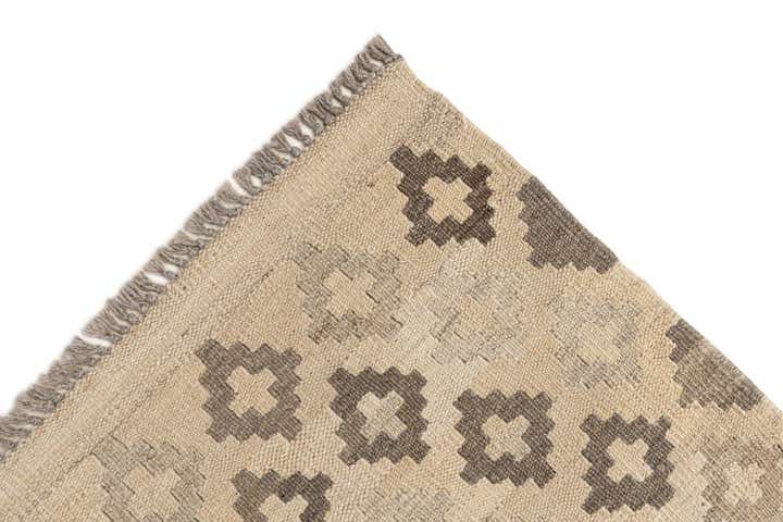 6' 9 x 9' 8 Hand Woven Kilim Maymana Wool Rug