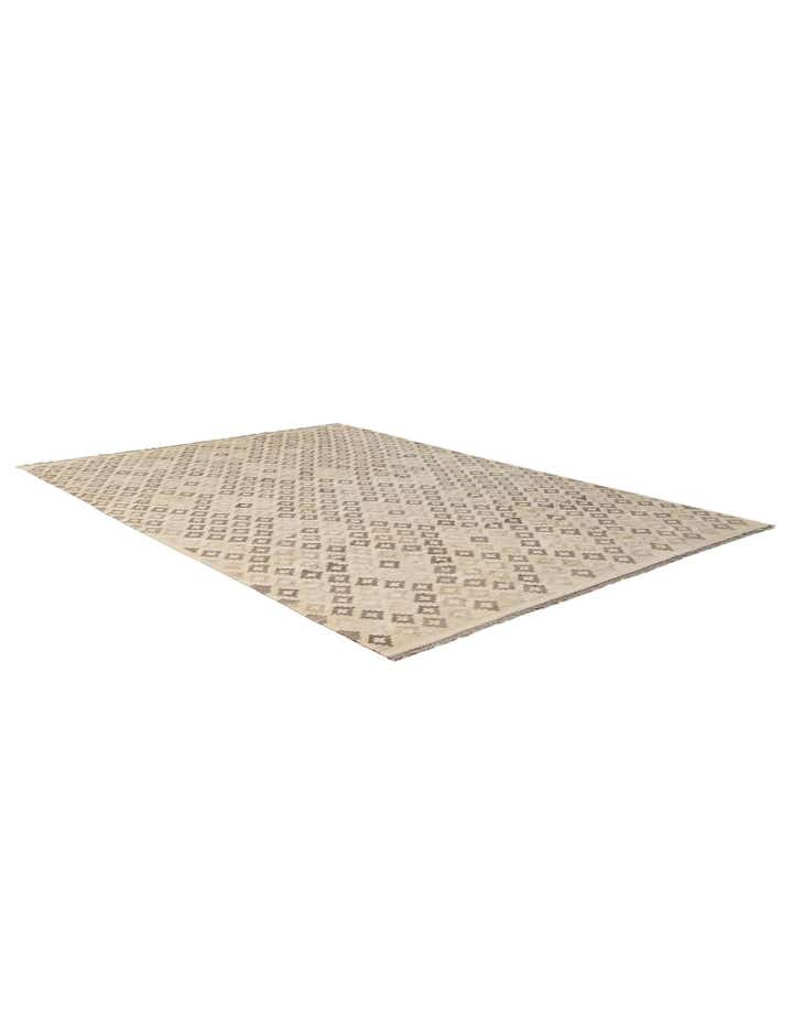 6' 9 x 9' 8 Hand Woven Kilim Maymana Wool Rug