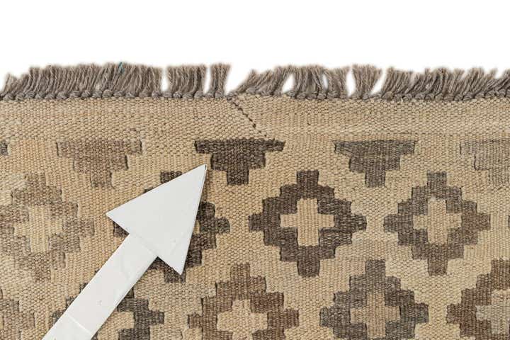 6' 9 x 9' 8 Hand Woven Kilim Maymana Wool Rug