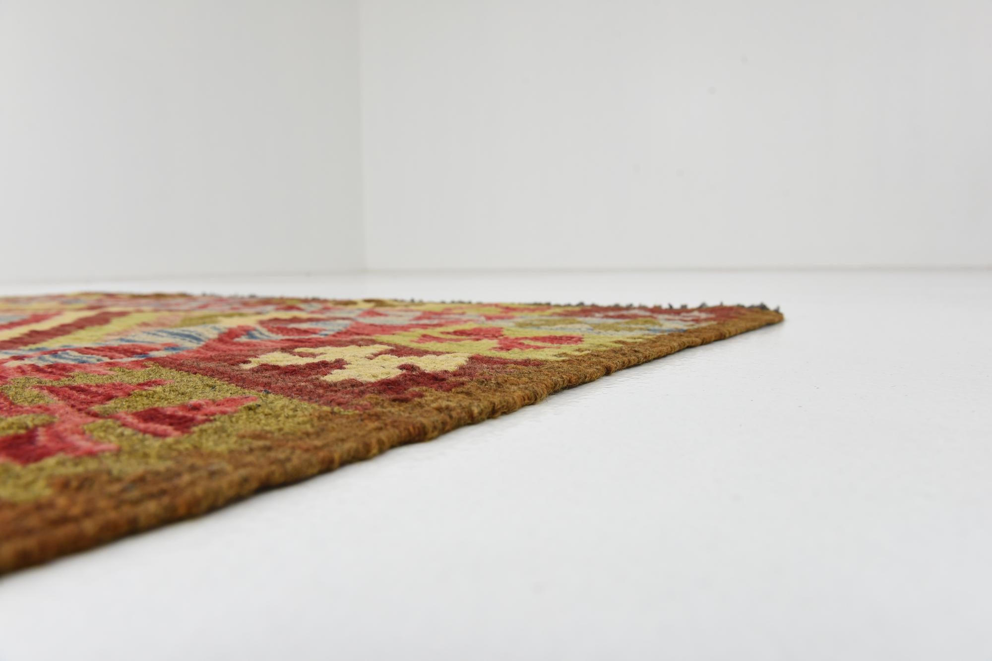 3' 10 x 6' 8 Hand Woven Kilim Maymana Wool Rug