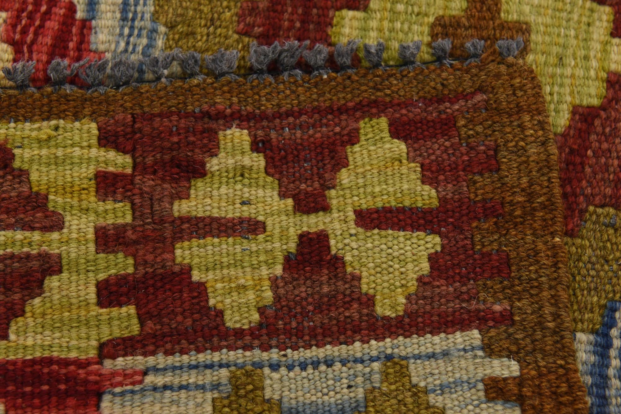3' 10 x 6' 8 Hand Woven Kilim Maymana Wool Rug