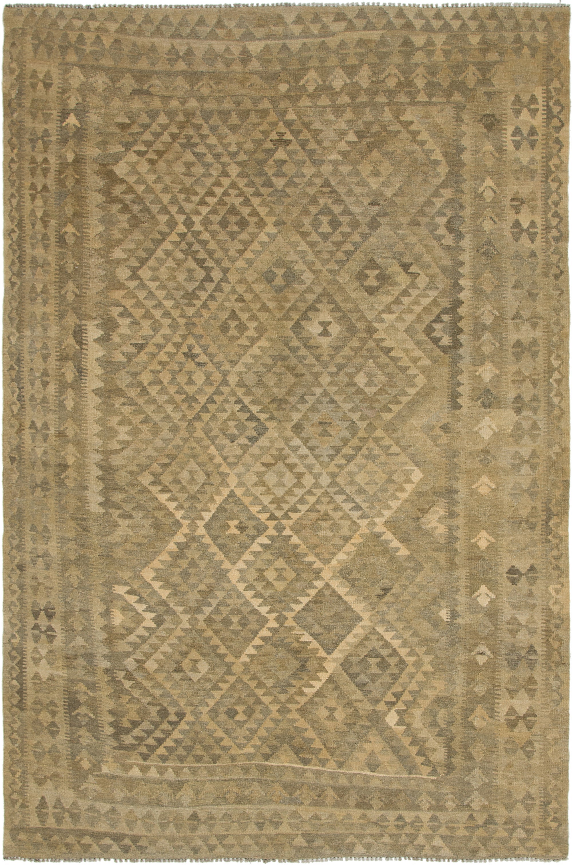 6' 5 x 10' Hand Woven Kilim Maymana Wool Rug