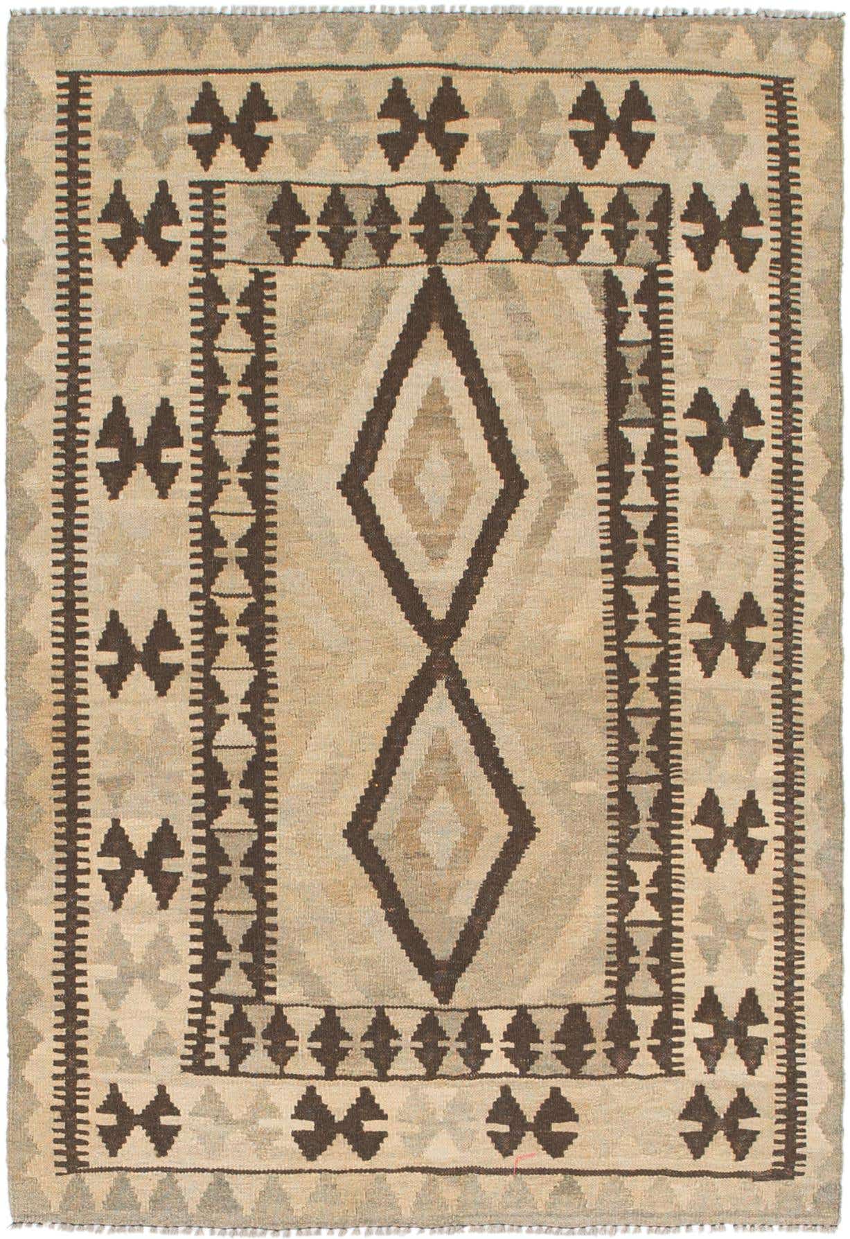 3' 6 x 5' 2 Hand Woven Kilim Maymana Wool Rug