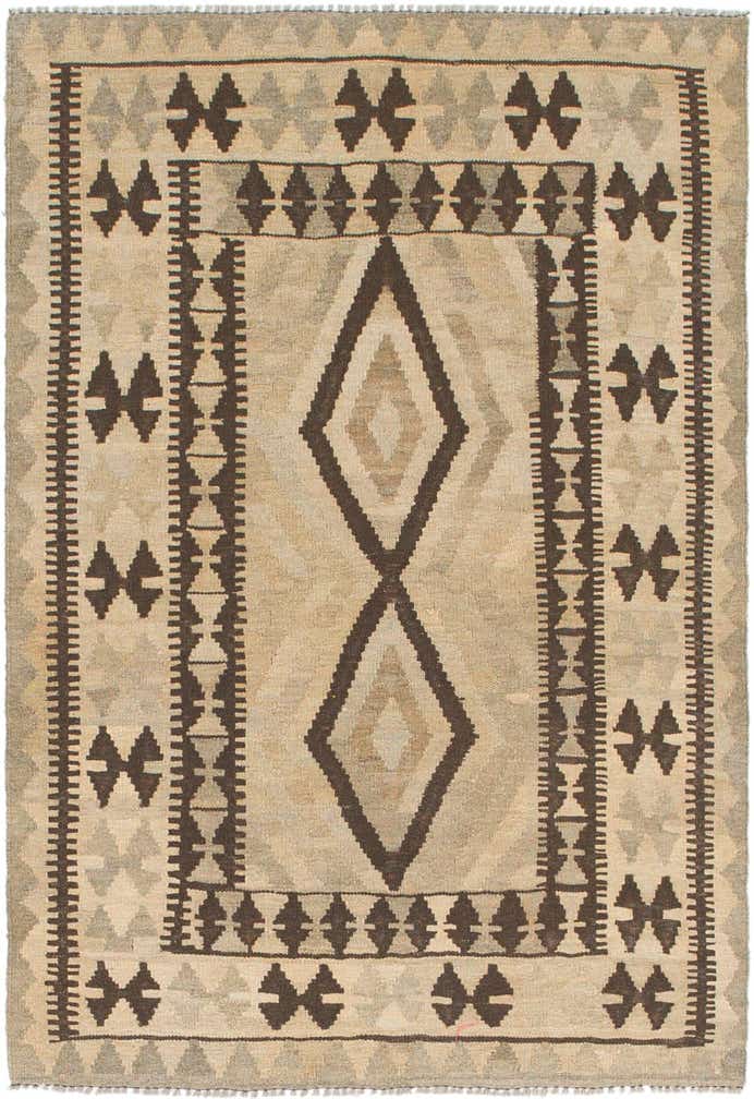 3' 6 x 5' 2 Hand Woven Kilim Maymana Wool Rug