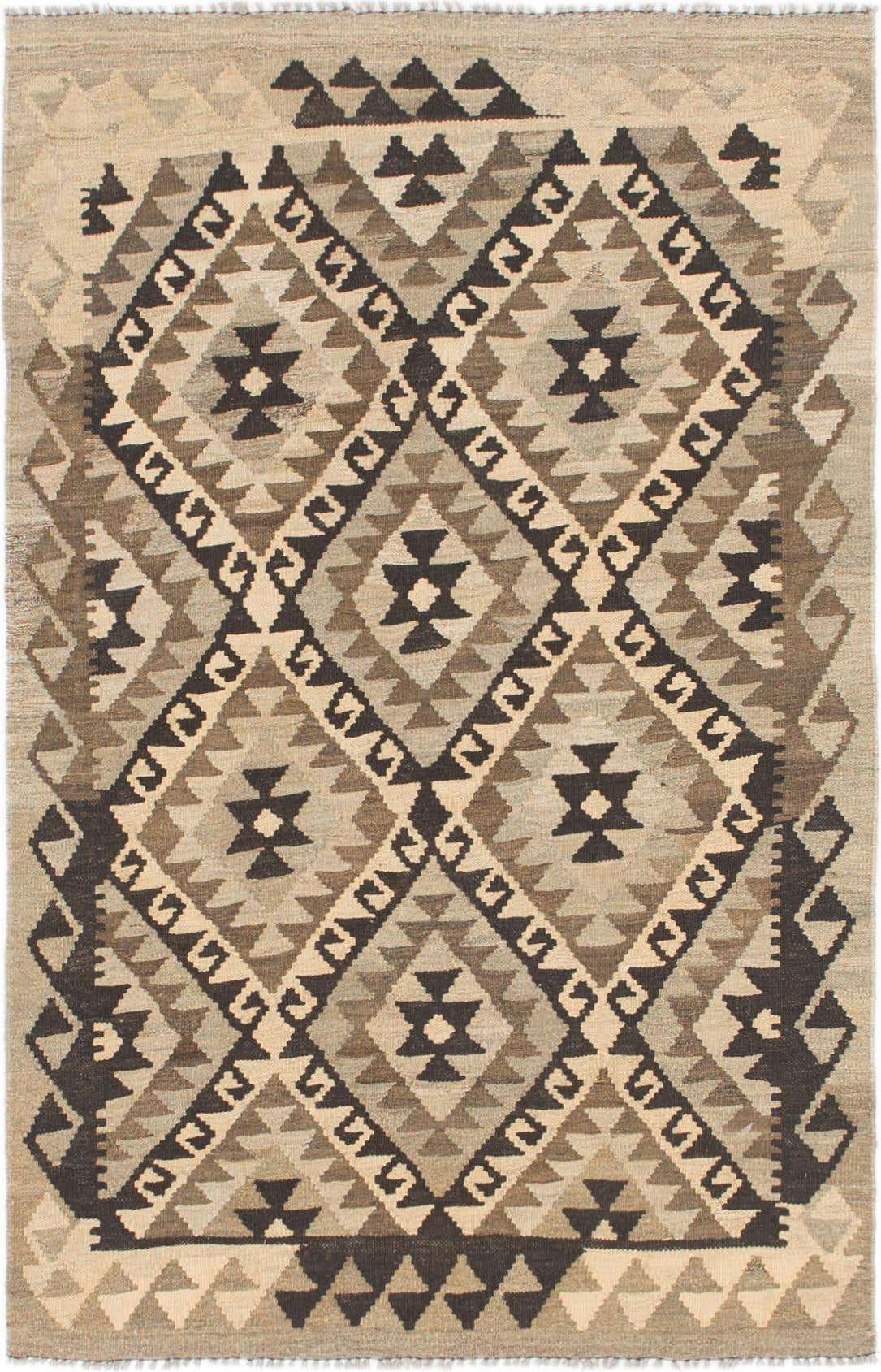 3' 2 x 5' Hand Woven Kilim Maymana Wool Rug