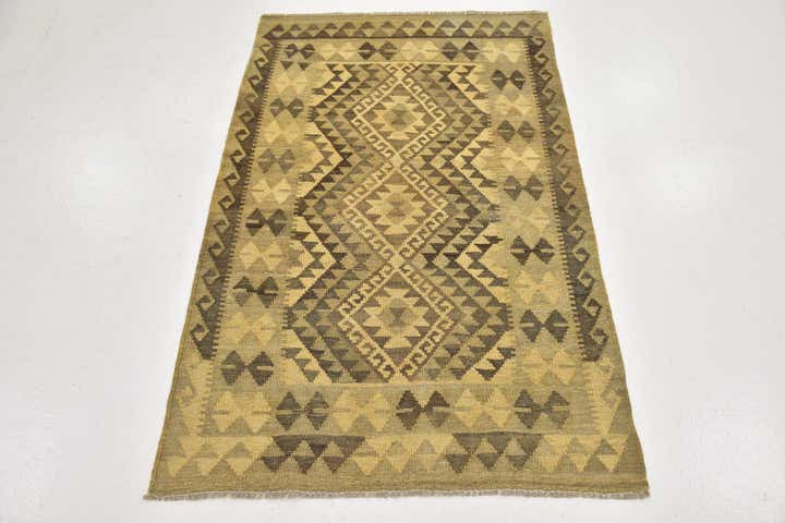 3' 2 x 5' Hand Woven Kilim Maymana Wool Rug