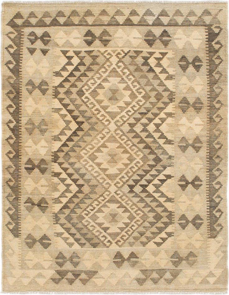 Detail image of 3' 2 x 5' Hand Woven Kilim Maymana Wool Rug