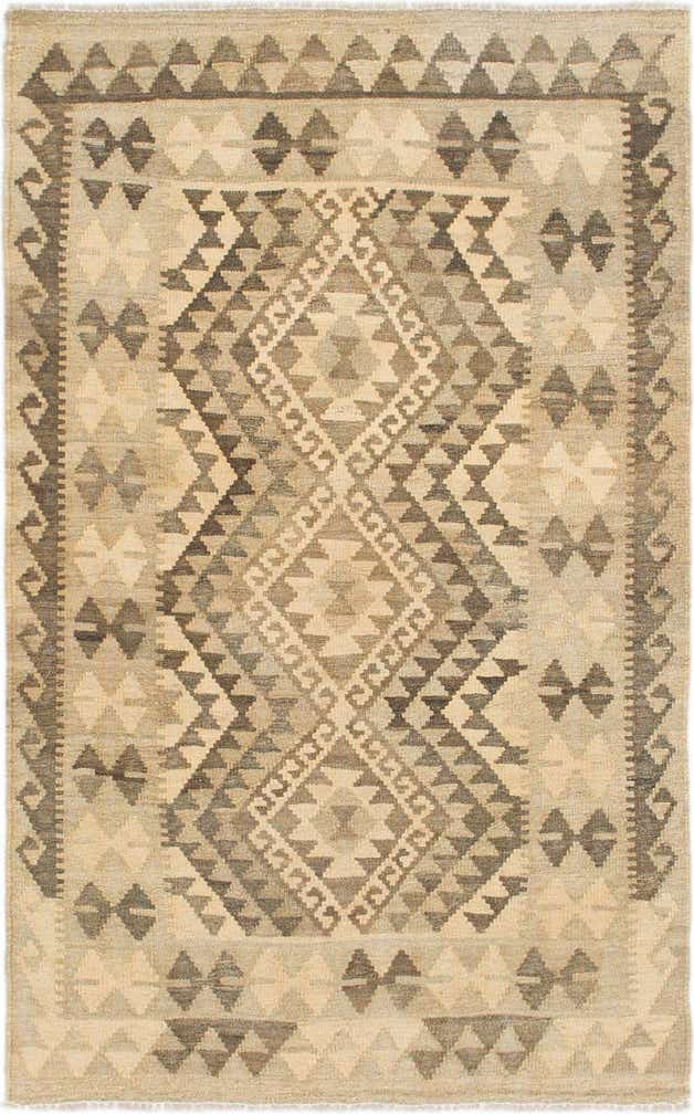 3' 2 x 5' Hand Woven Kilim Maymana Wool Rug