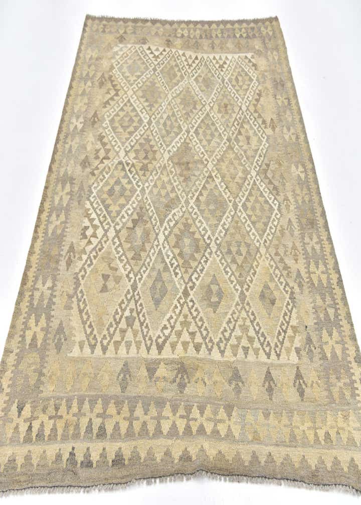 5' 3 x 6' 9 Hand Woven Kilim Maymana Wool Rug