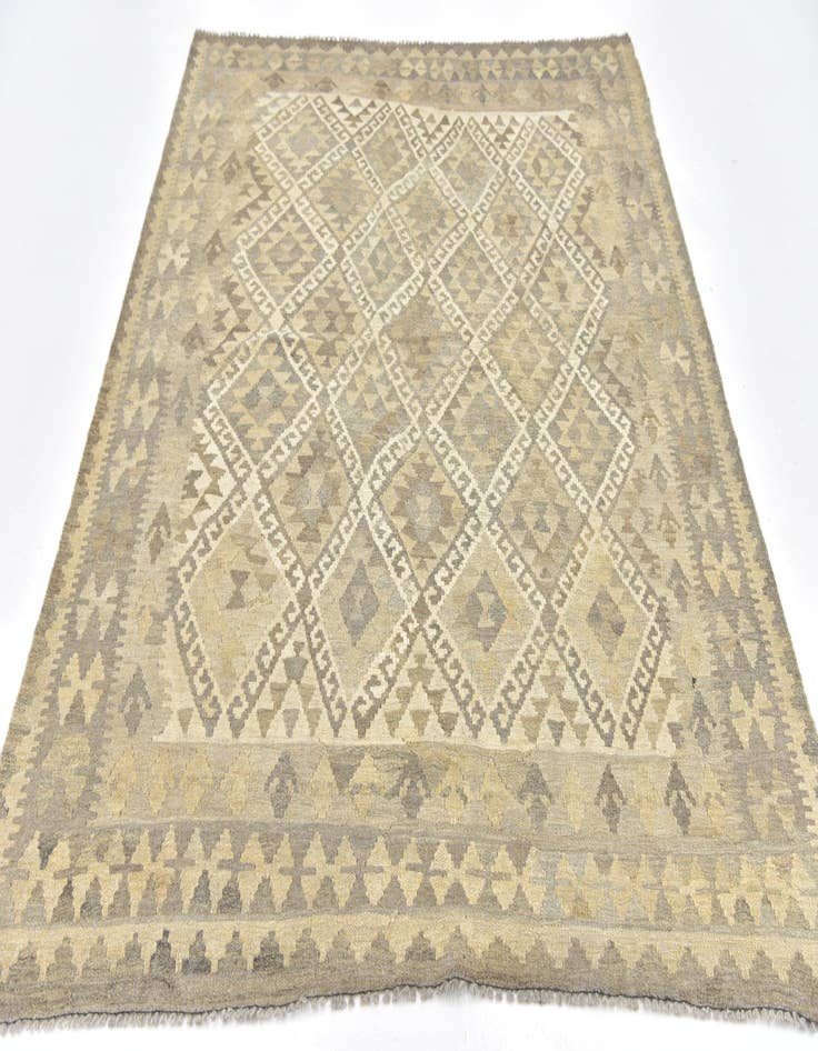 Detail image of 5' 3 x 6' 9 Hand Woven Kilim Maymana Wool Rug