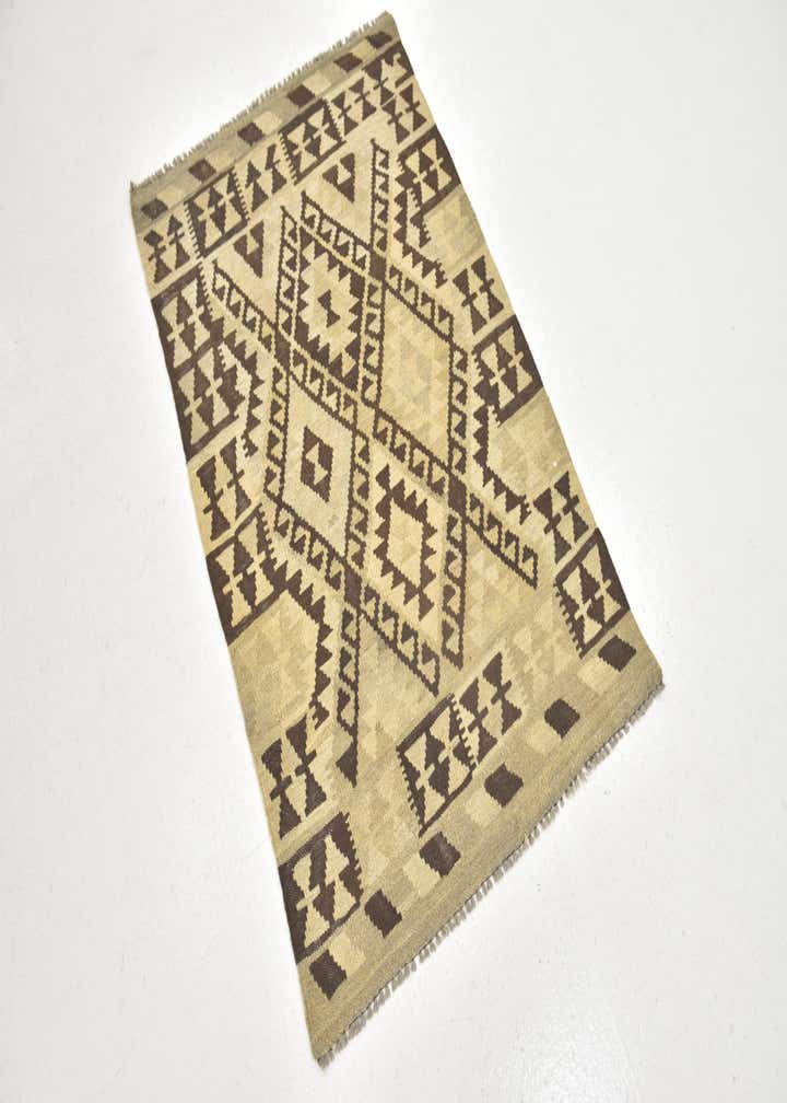2' 9 x 4' Hand Woven Kilim Maymana Wool Rug
