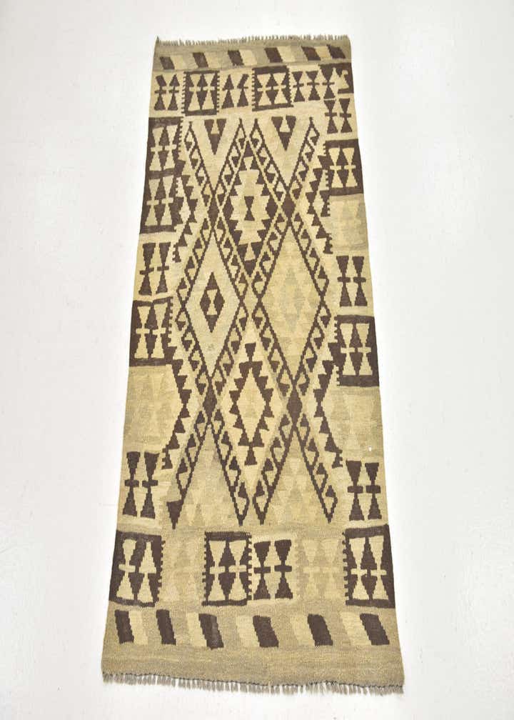 2' 9 x 4' Hand Woven Kilim Maymana Wool Rug