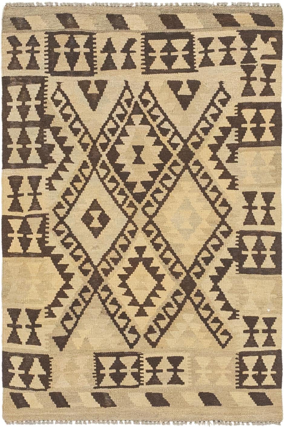 2' 9 x 4' Hand Woven Kilim Maymana Wool Rug