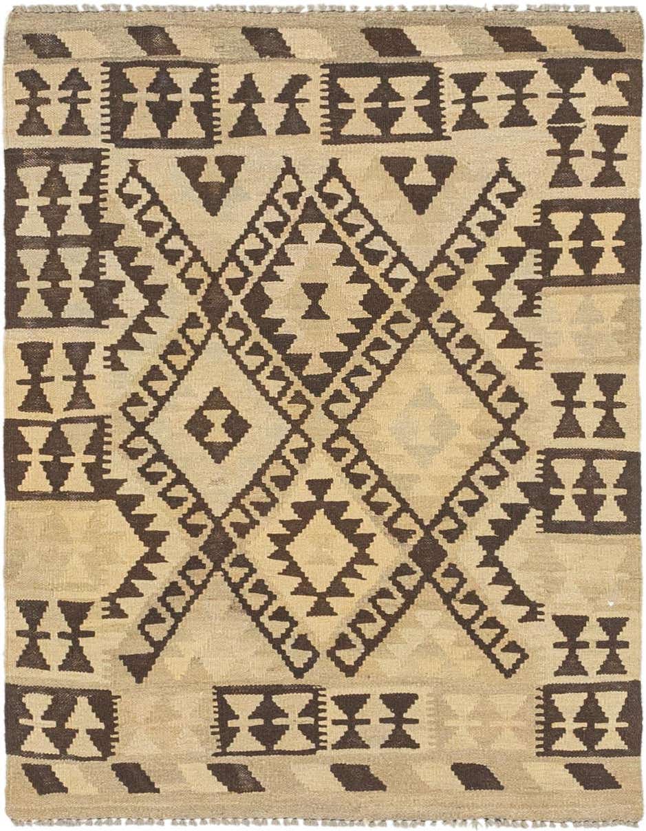 2' 9 x 4' Hand Woven Kilim Maymana Wool Rug