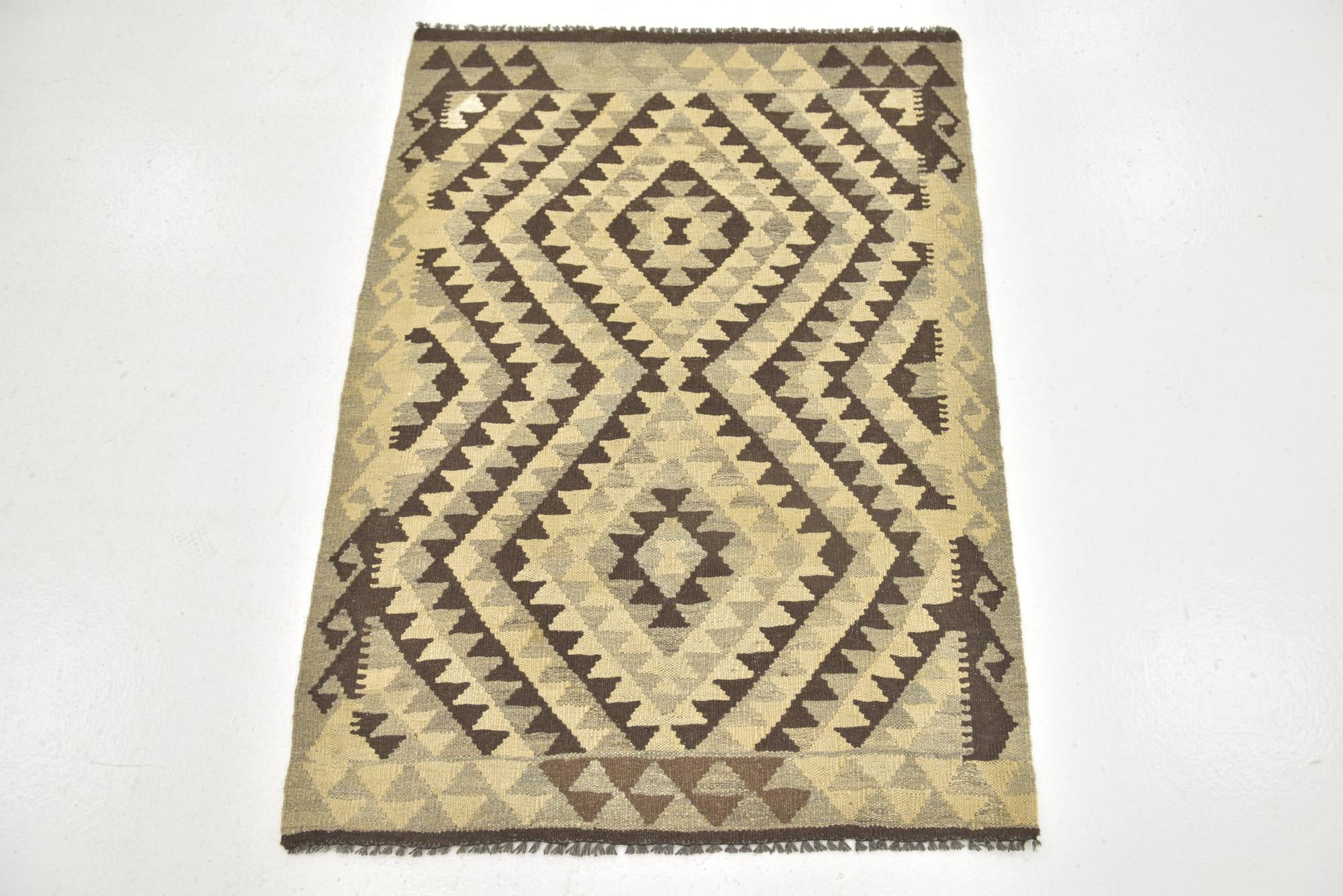 85cm x 120cm Tejido a mano Kilim Maymana Alfombra Lana