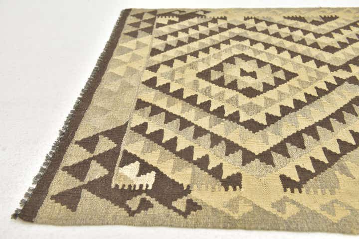 2' 10 x 4' Hand Woven Kilim Maymana Wool Rug