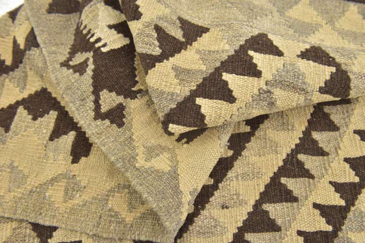 2' 10 x 4' Hand Woven Kilim Maymana Wool Rug