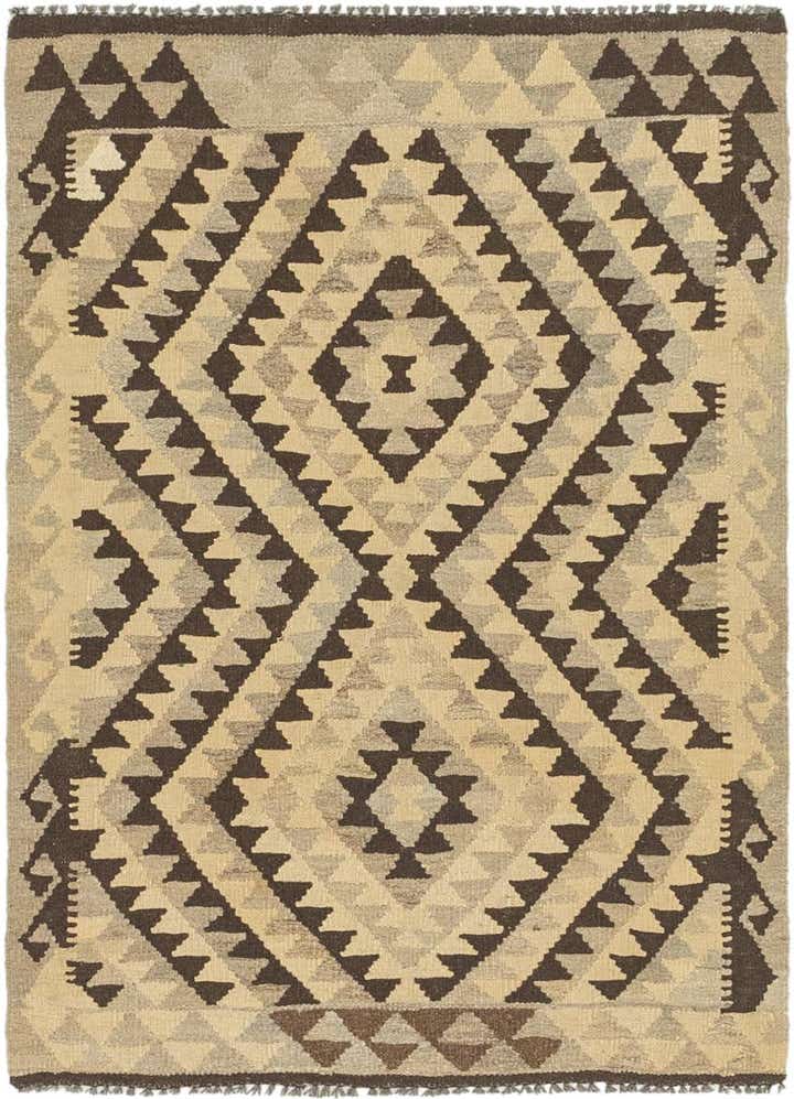 2' 10 x 4' Hand Woven Kilim Maymana Wool Rug