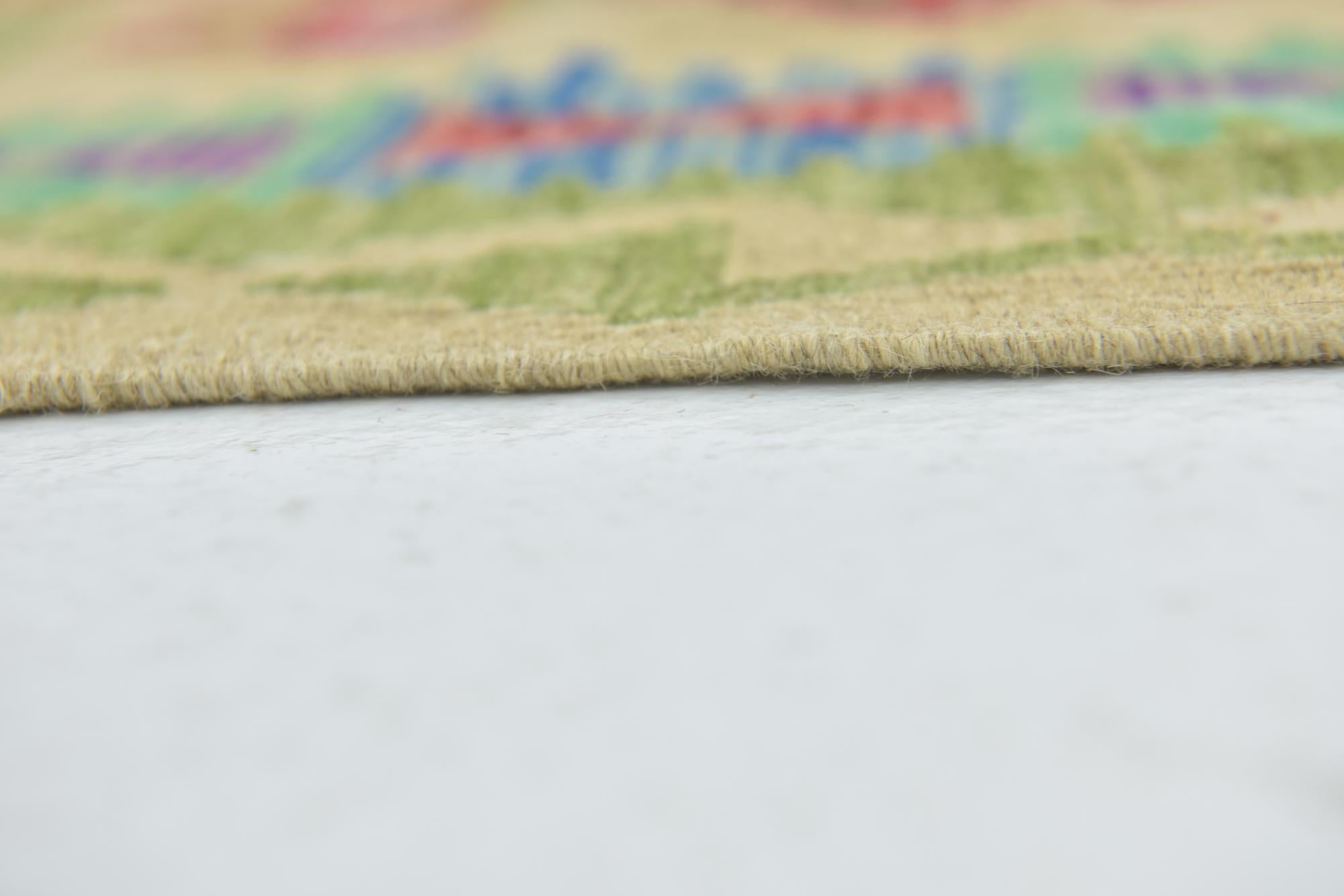 3' 2 x 4' 10 Hand Woven Kilim Maymana Wool Rug
