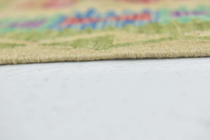 3' 2 x 4' 10 Hand Woven Kilim Maymana Wool Rug