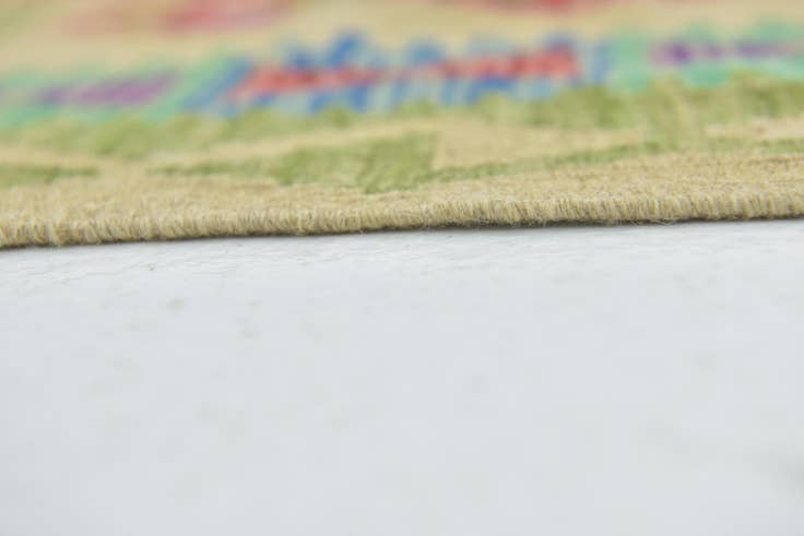 Detail image of 3' 2 x 4' 10 Hand Woven Kilim Maymana Wool Rug