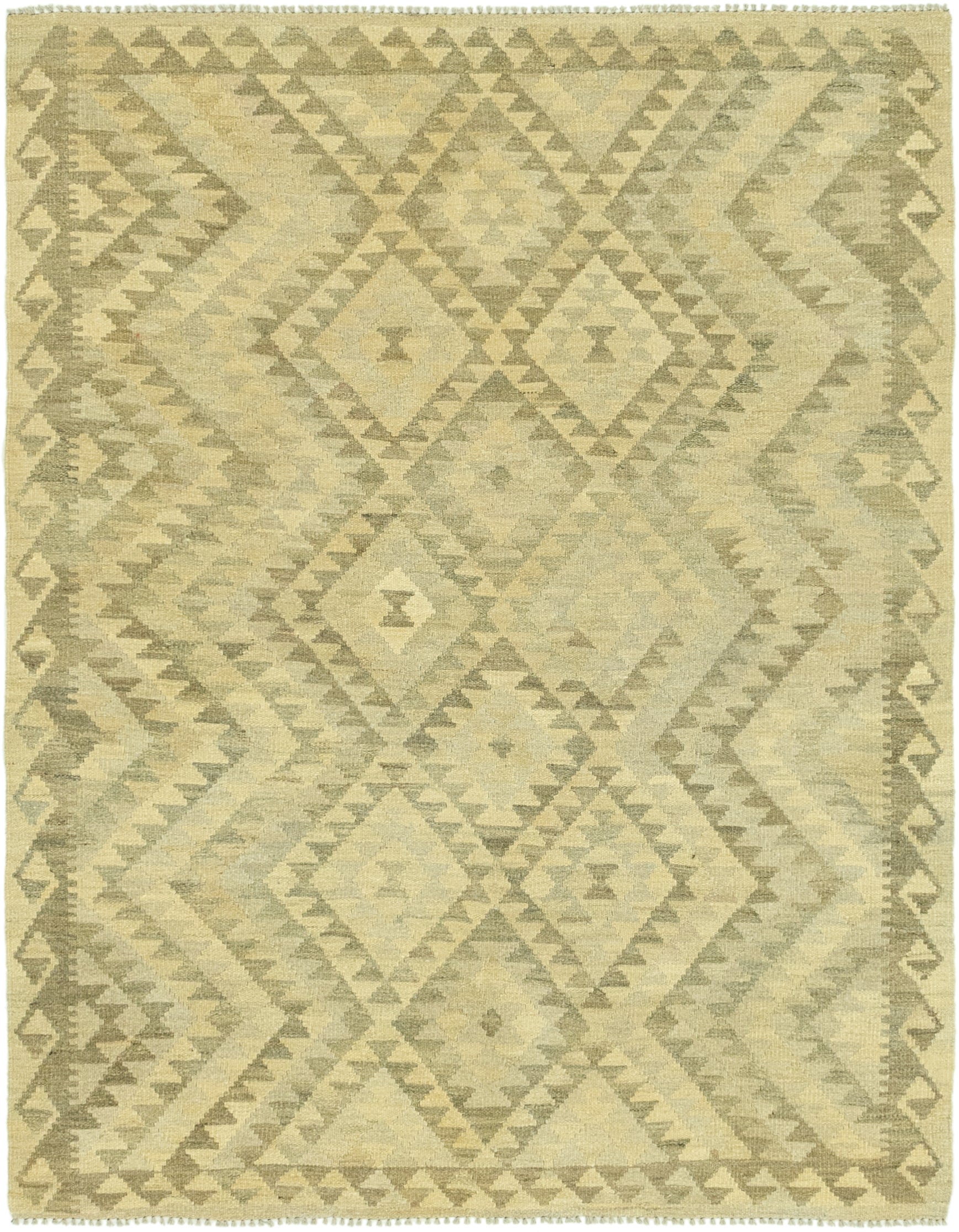 5' x 6' 6 Hand Woven Kilim Maymana Wool Rug