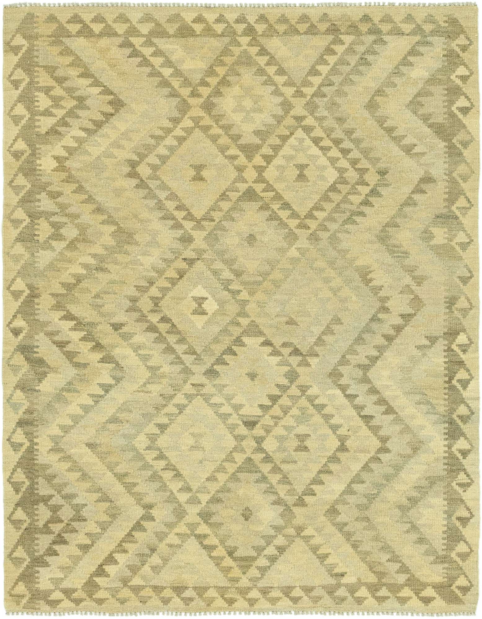 5' x 6' 6 Hand Woven Kilim Maymana Wool Rug