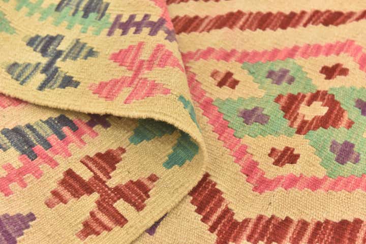 3' 5 x 5' Hand Woven Kilim Maymana Wool Rug