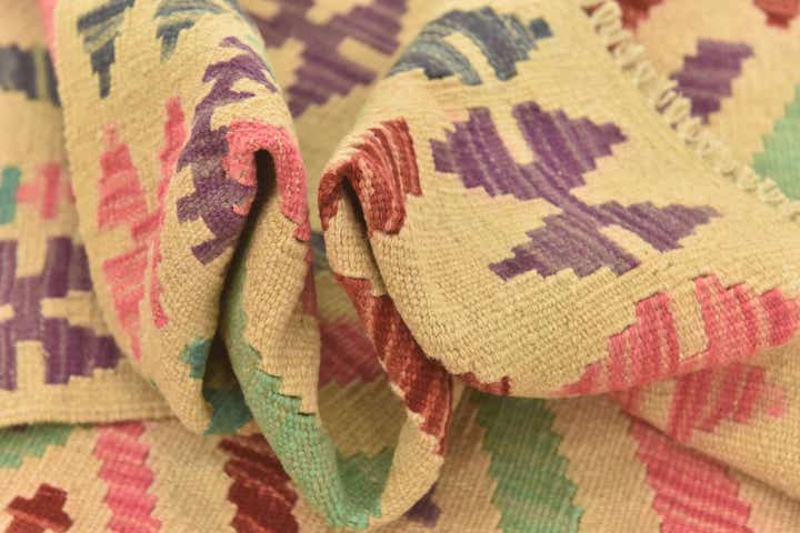3' 5 x 5' Hand Woven Kilim Maymana Wool Rug
